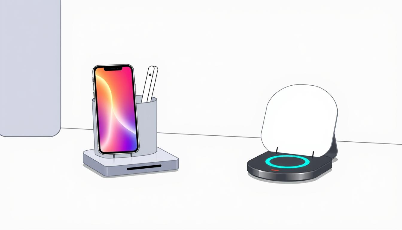 Image of a desk organizer or a wireless charging pad