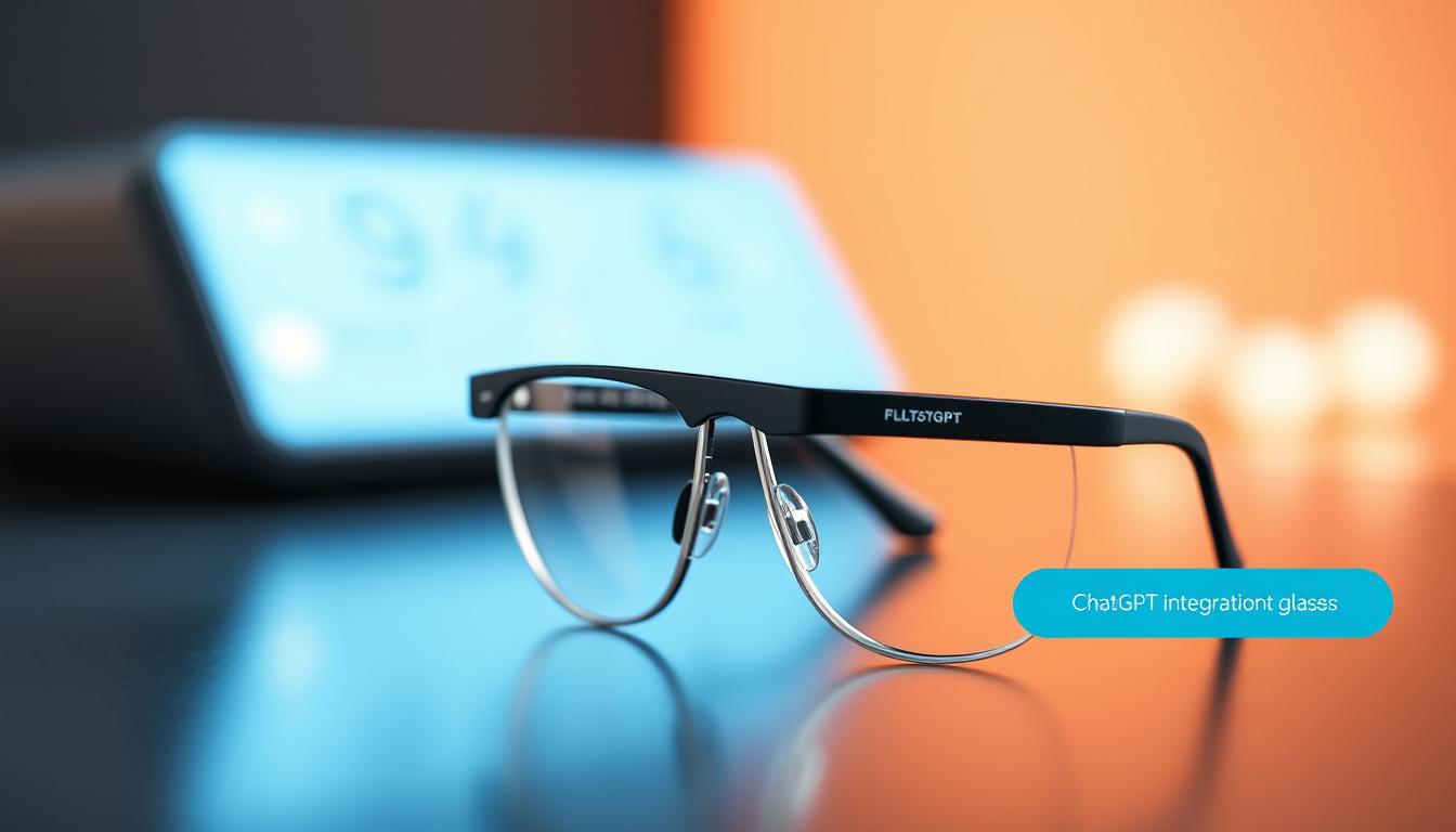 Generate an image of Lucyd Smart Glasses with a stylish design, highlighting their unique features such as ChatGPT integration.