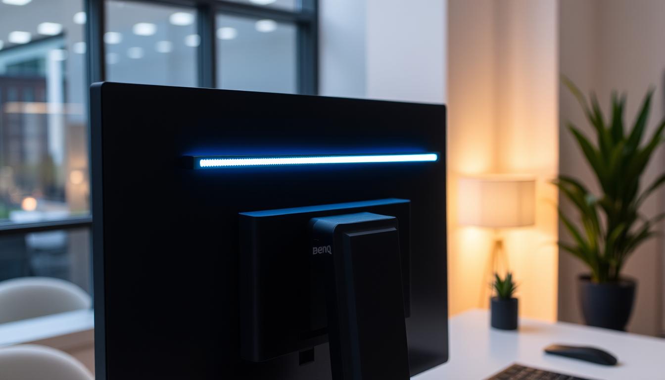 Image of BenQ ScreenBar Pro on a monitor