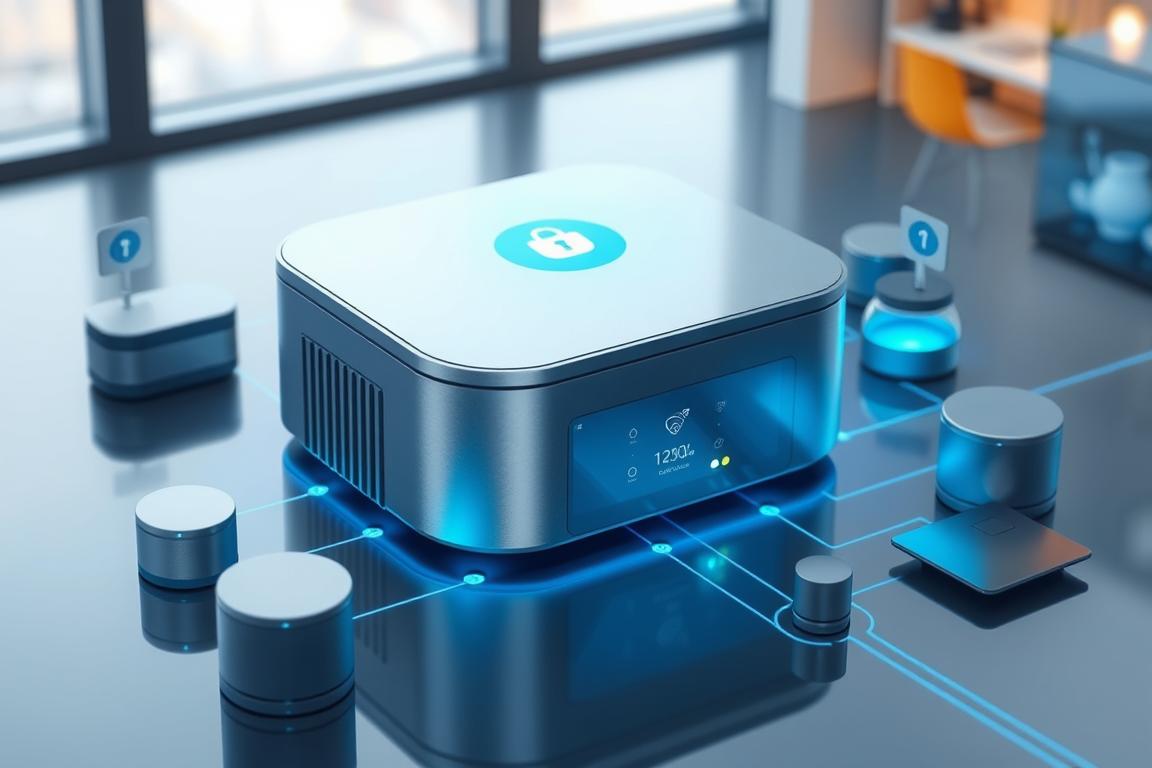 Quantum-secured IoT hub from the Top 10 IoT Gadgets 2025 list protecting smart home devices