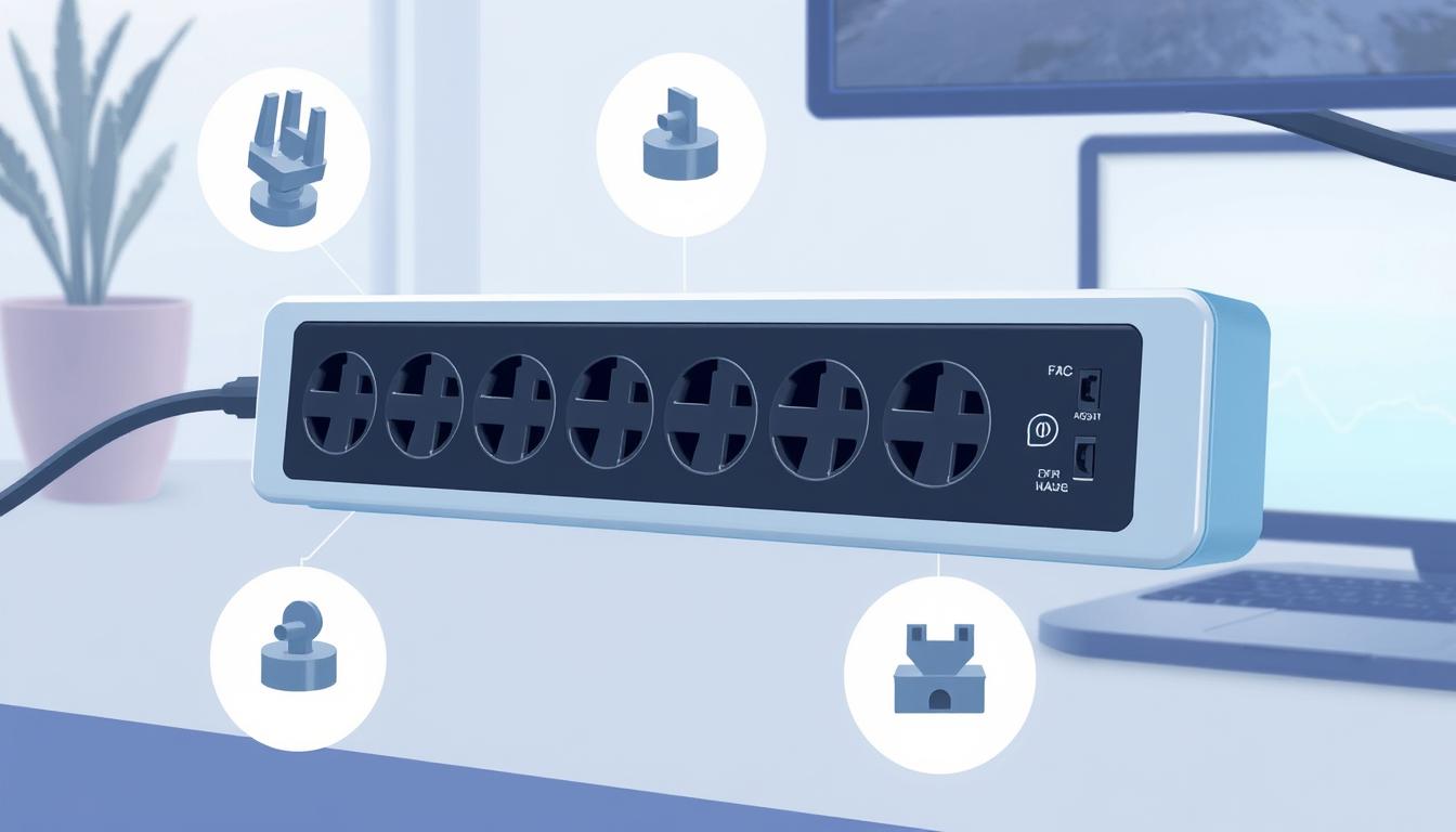 Image of a surge protector with multiple outlets