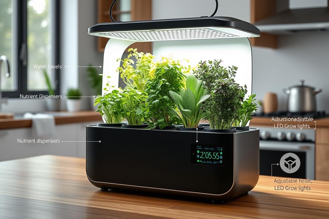 Autonomous indoor gardening system from the Top 10 IoT Gadgets 2025 collection growing fresh produce