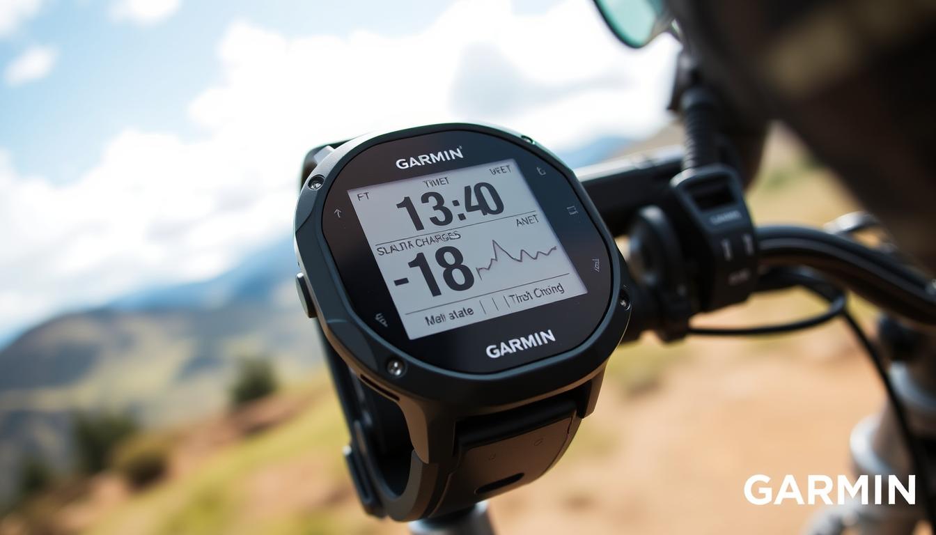 Generate an image of the Garmin Enduro3 with its sleek design and solar charging panel.