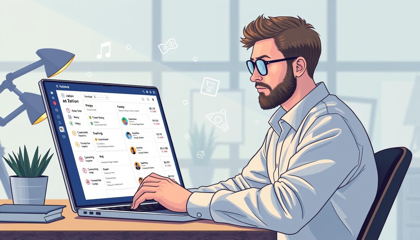An image of a person using an AI task manager on a laptop