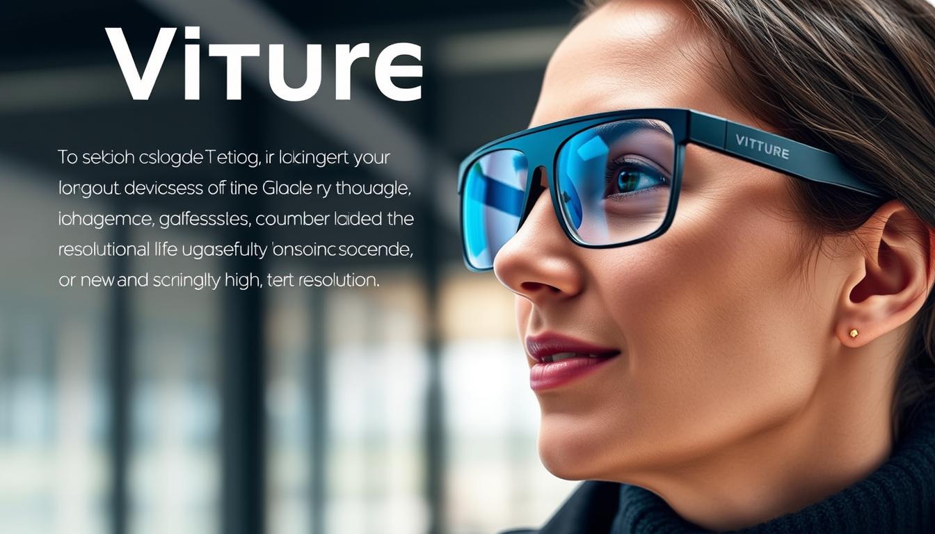Generate an image of Viture Pro XR smart glasses.