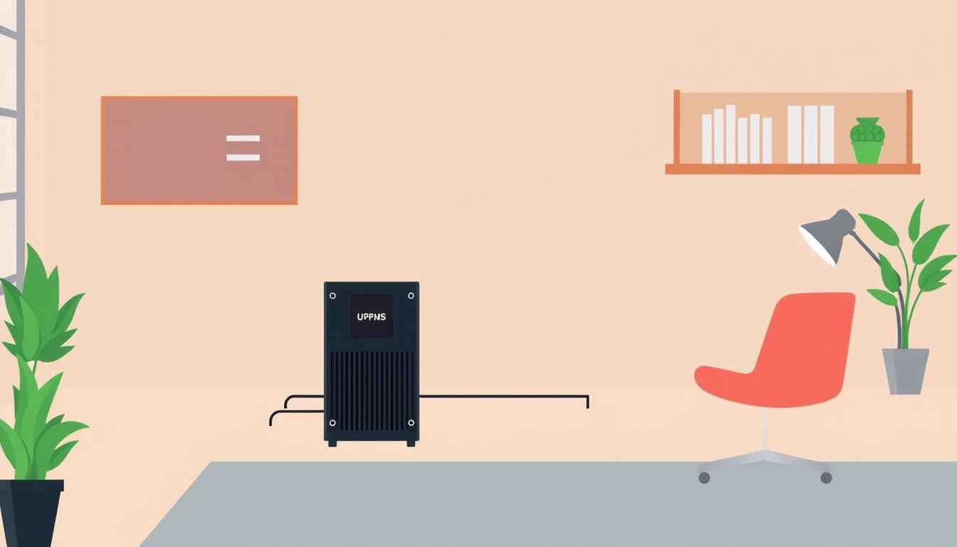 Image of a UPS backup power system for home office
