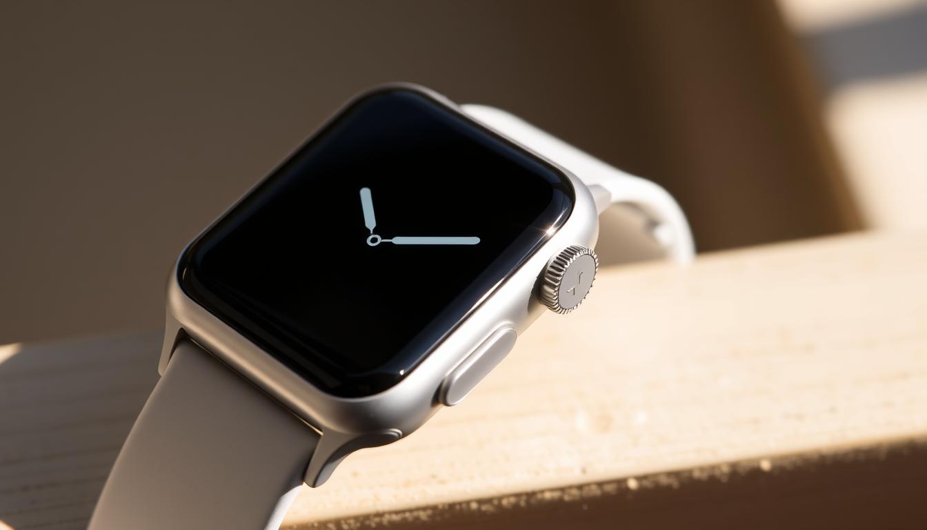 Generate an image of the Apple Watch Ultra2 with its titanium case and sapphire glass display.