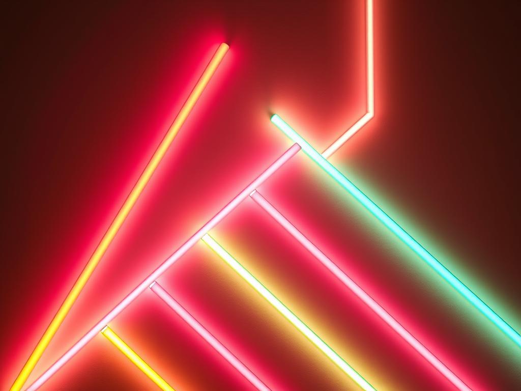 Nanoleaf Lines arranged in a geometric pattern with multiple colors