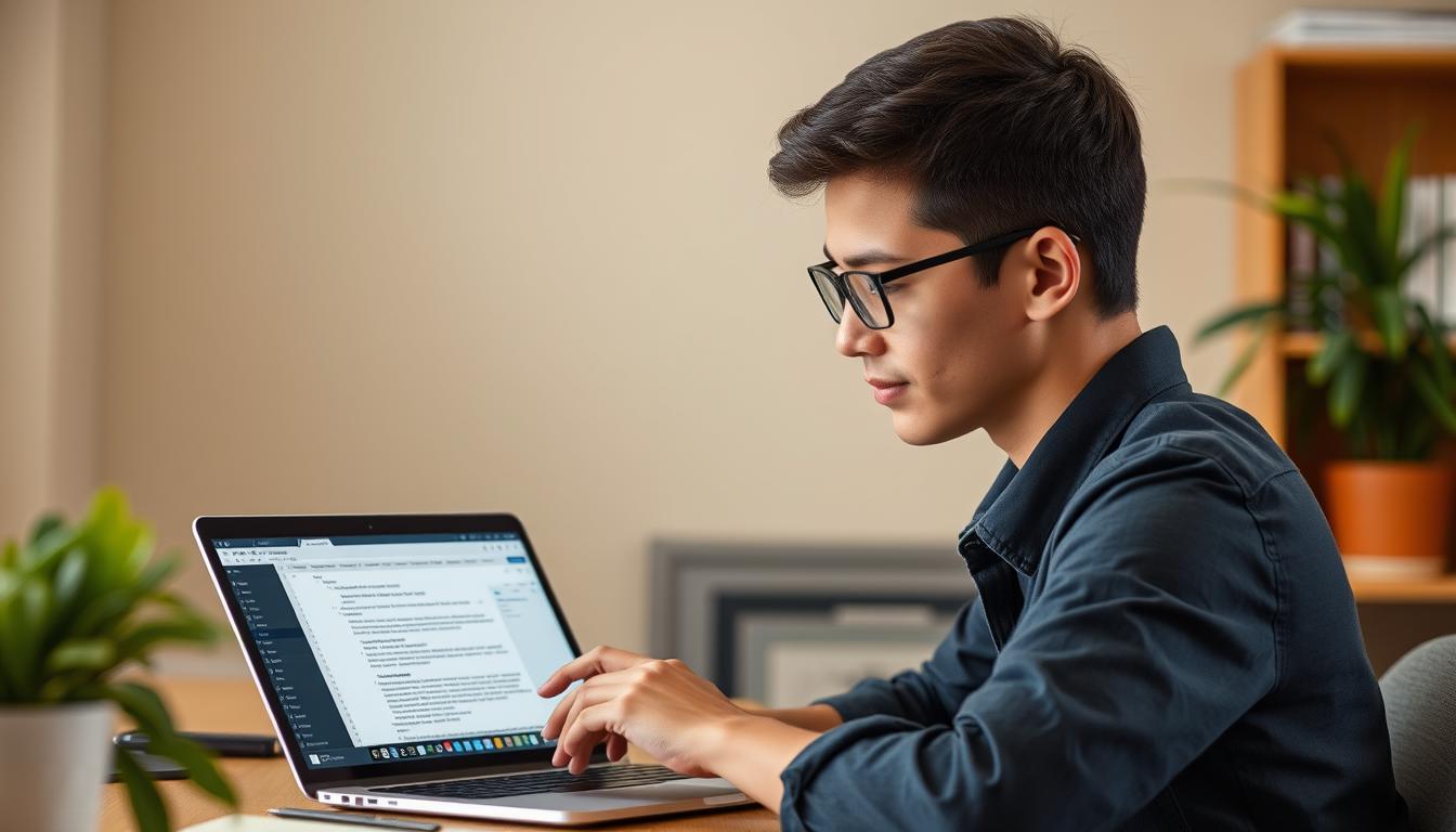 Generate an image of a student using Obsidian to create a knowledge graph.