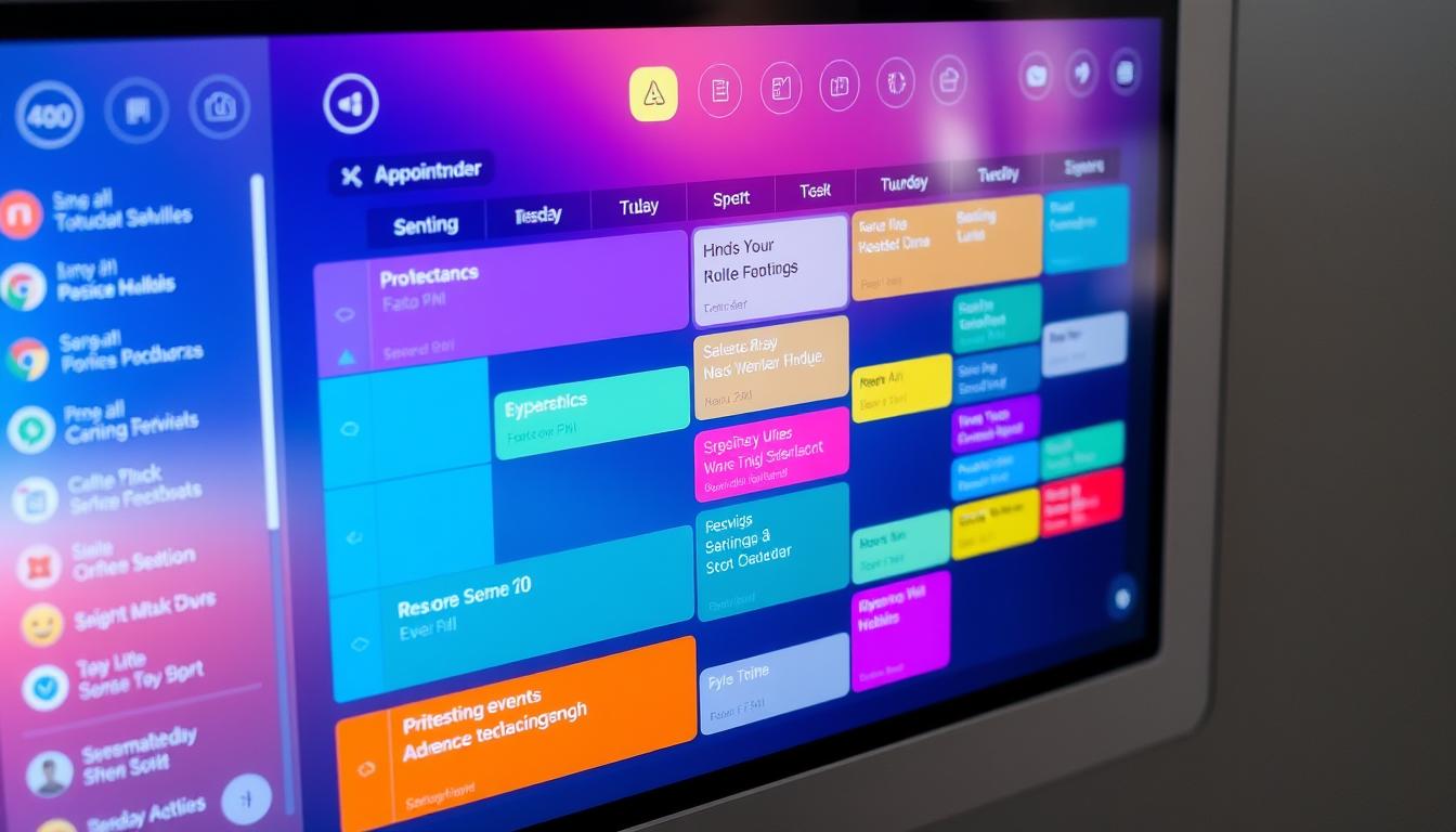 Image of a smart display showing calendar events