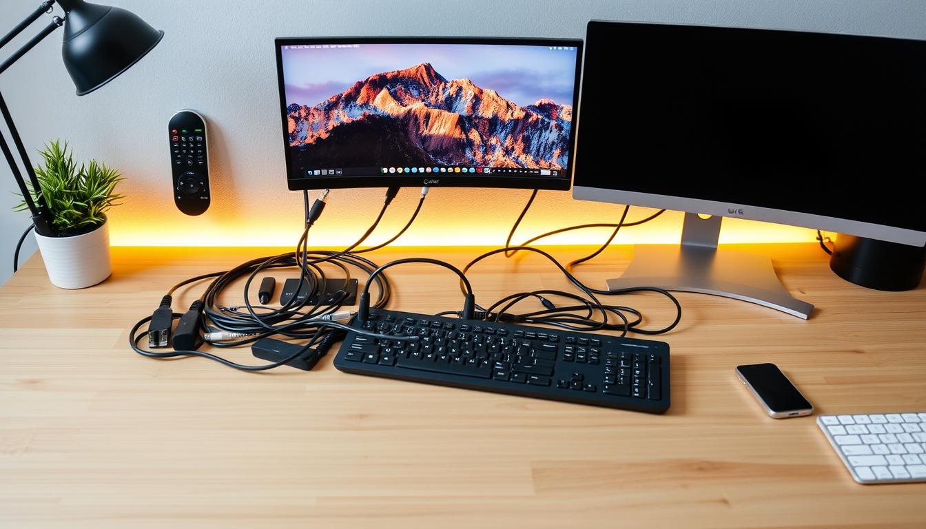 Desk cable management system for a clutter-free workspace