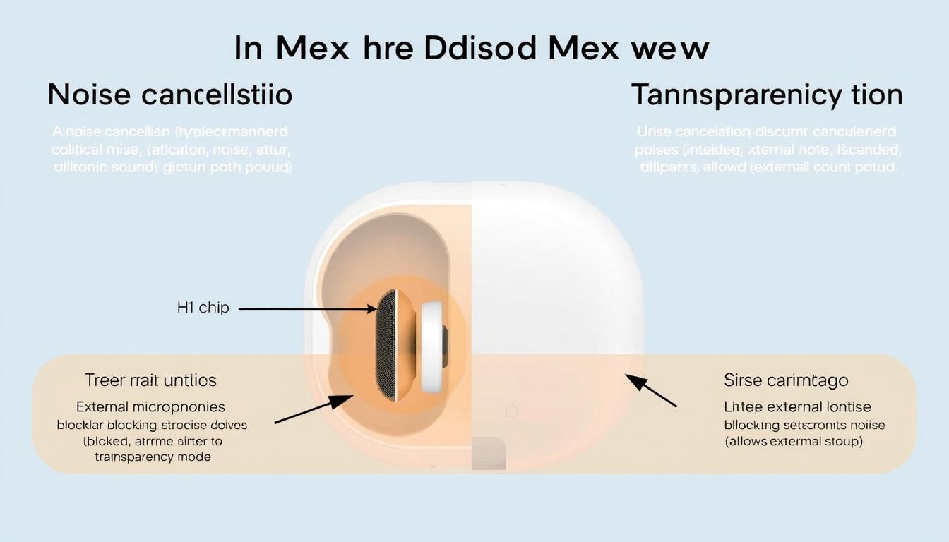 AirPods Max noise cancellation and transparency mode visualization