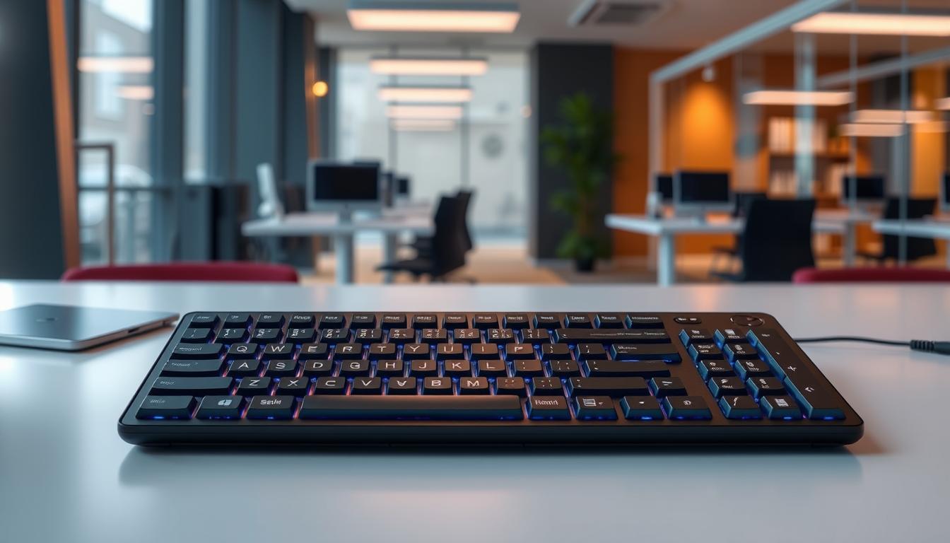 Generate an image of the Dell Premier Collaboration Keyboard KB900