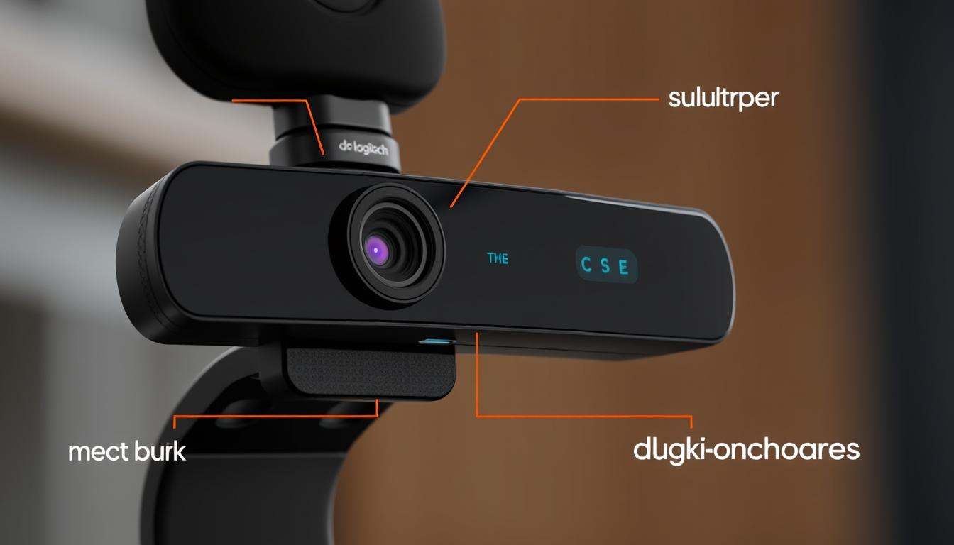 Generate an image of the Logitech C920S HD Pro Webcam with a physical privacy shutter and dual microphones.
