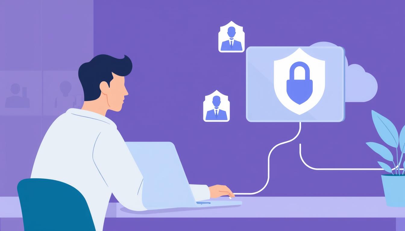 An image of a person using a laptop with a VPN connection