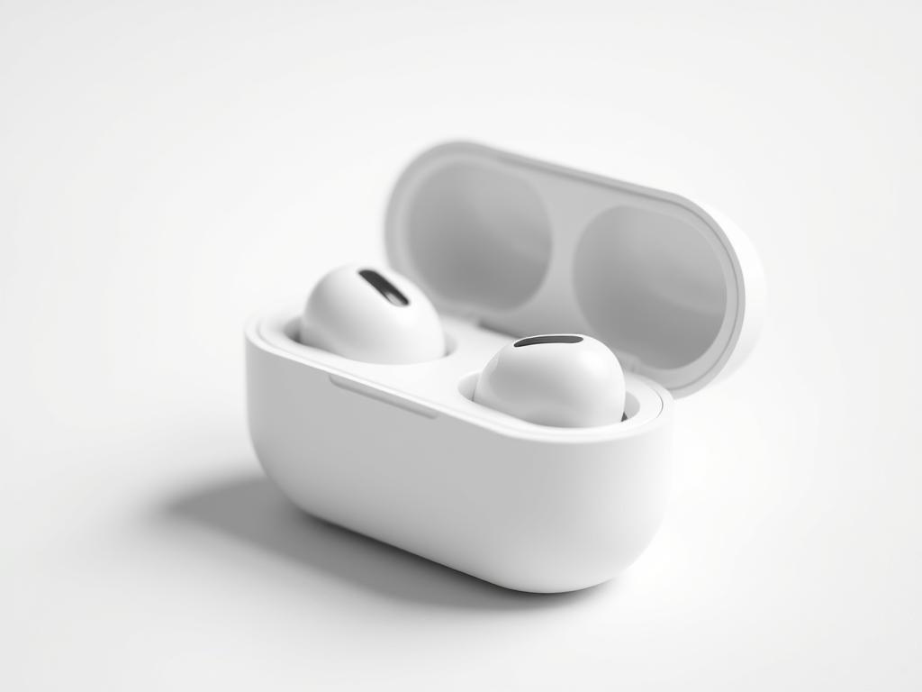 Apple AirPods Pro 2 with case showing active noise cancellation features