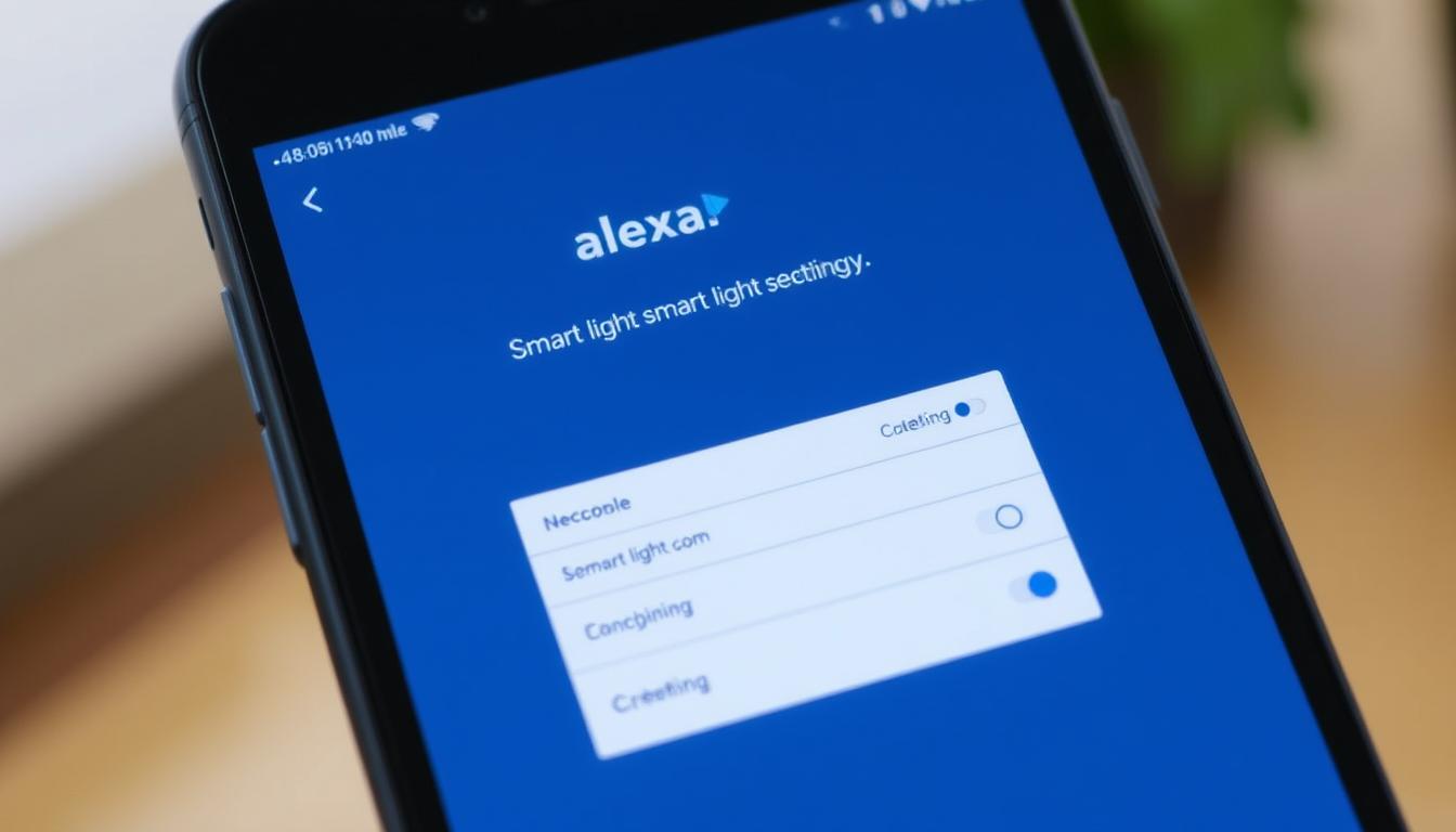 Image of Alexa app on a smartphone with smart light settings open