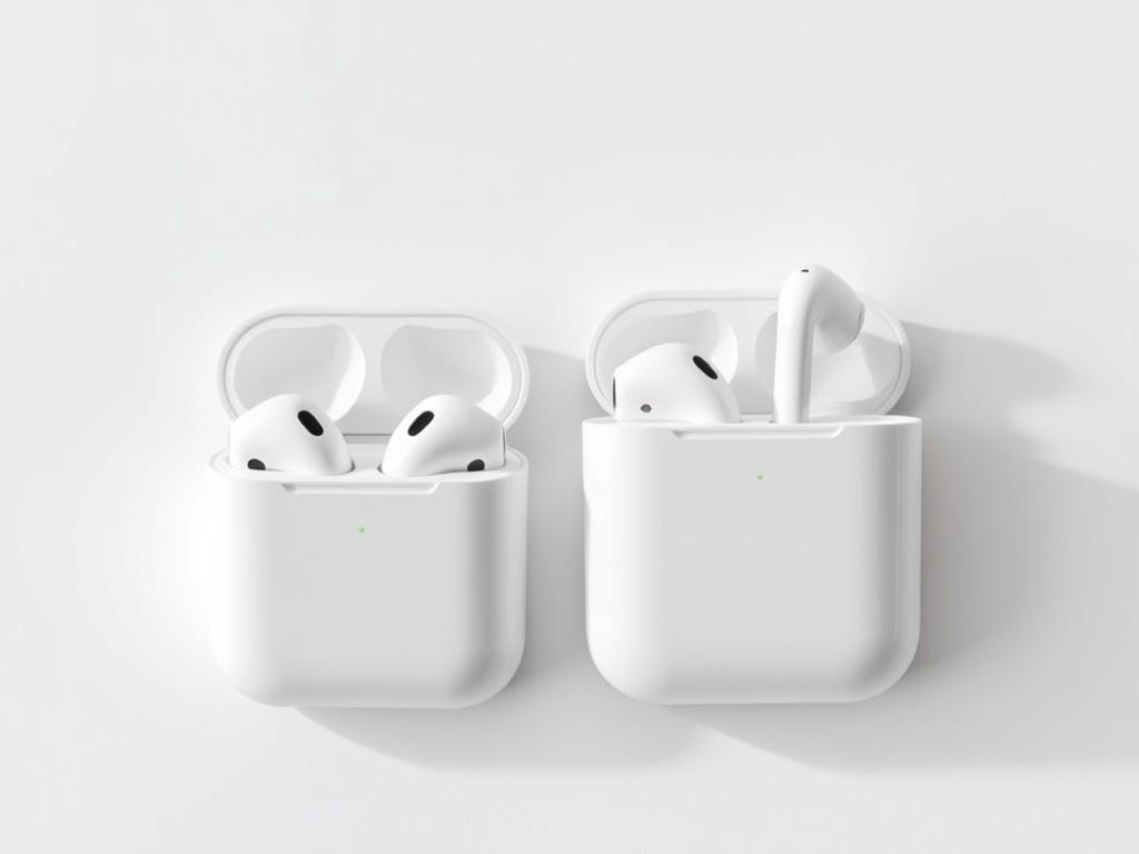 Standard Apple AirPods 4 showing the streamlined design without ANC
