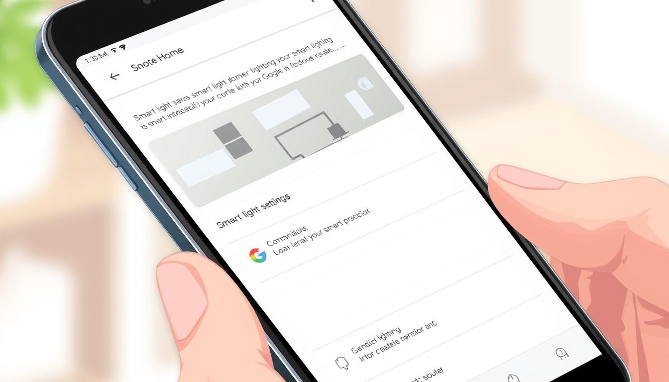 Image of Google Home app on a smartphone with smart light settings open