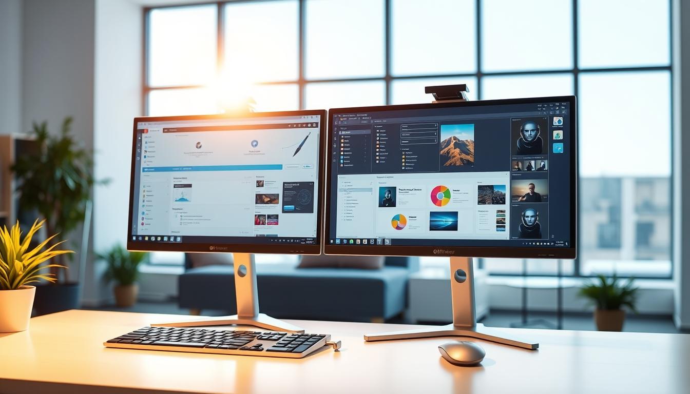 dual monitor setup, remote work efficiency, Efficiency Setup