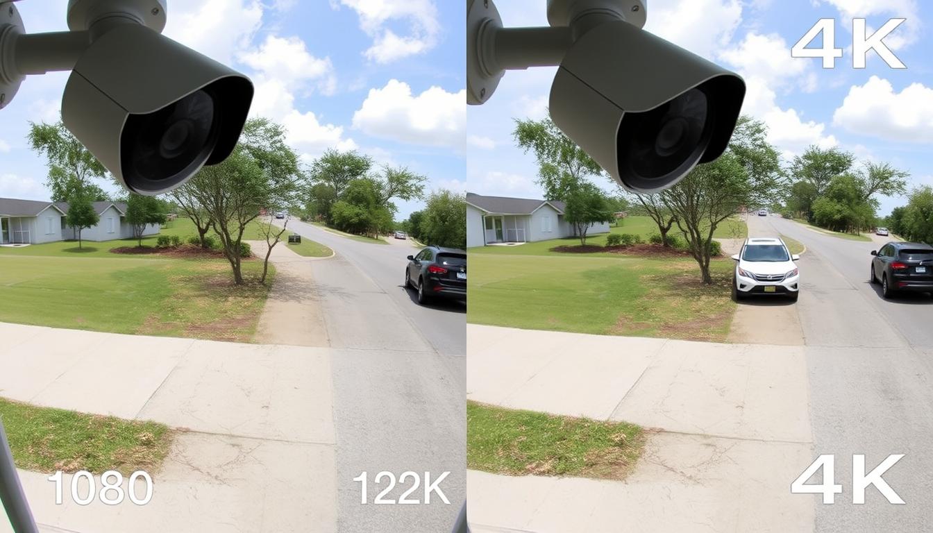 Comparison of different resolution qualities in outdoor security cameras with solar power