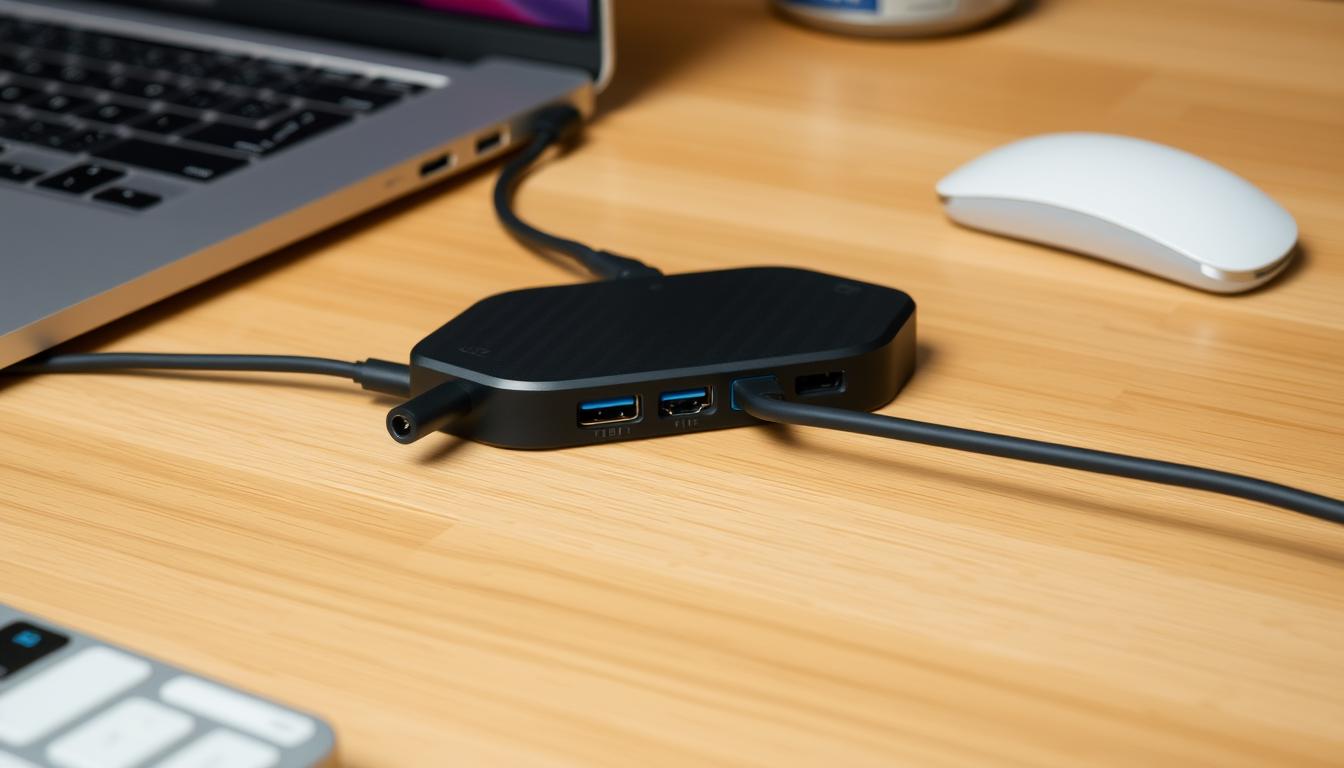 USB-C hub with multiple ports for remote work