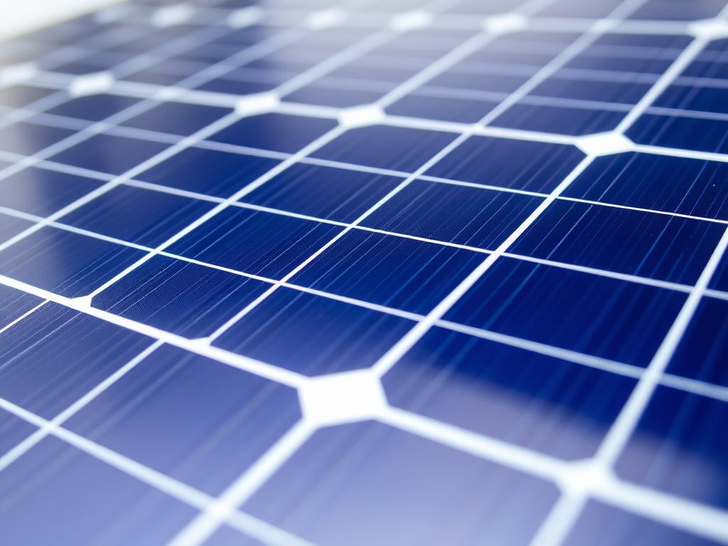 Polycrystalline solar panel showing blue cells and cost-effective design