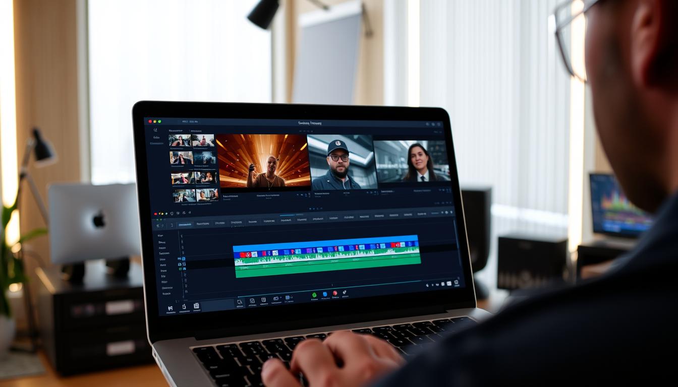 Apple MacBook Pro (2024) being used for video editing with Final Cut Pro