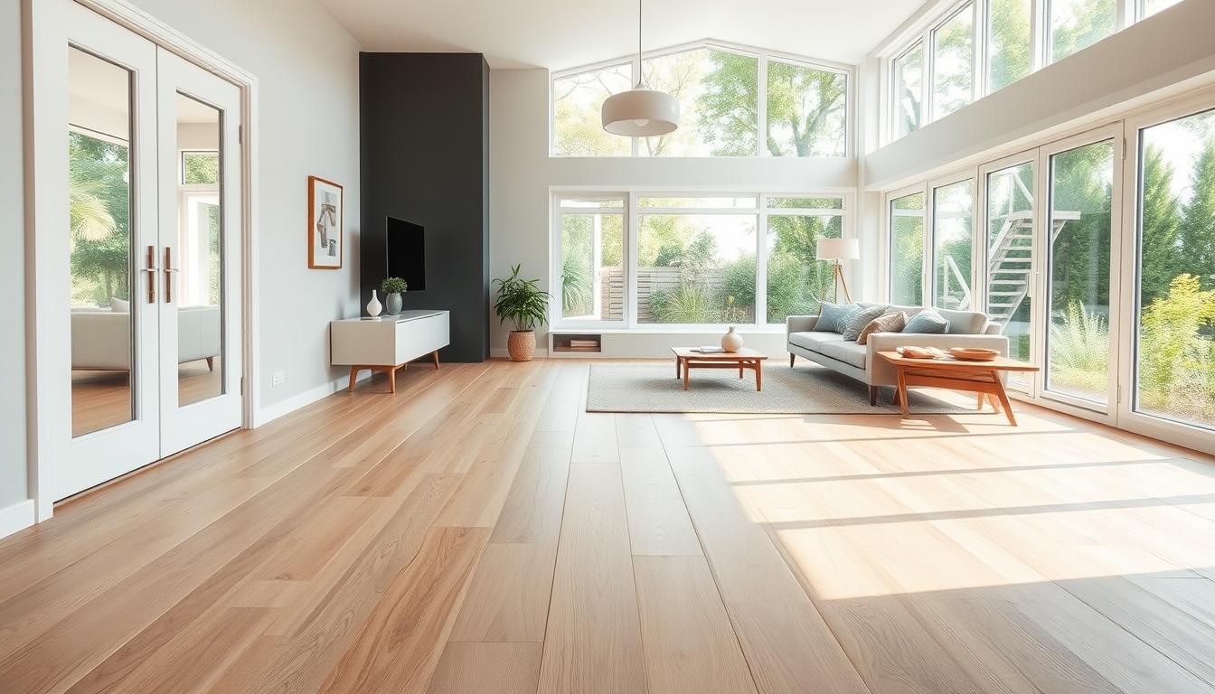 light wood wide plank flooring