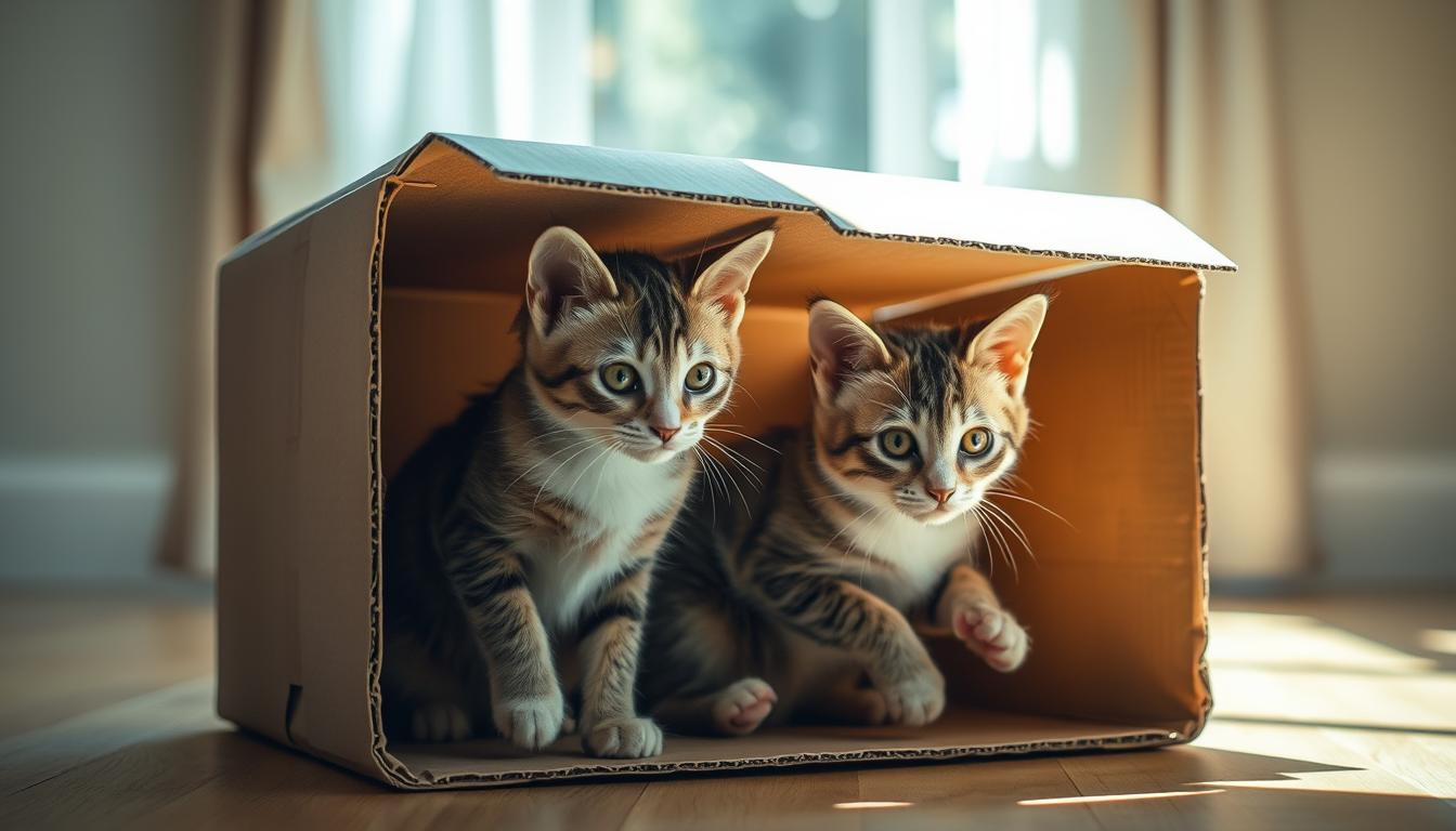 gatos adaptação em caixas