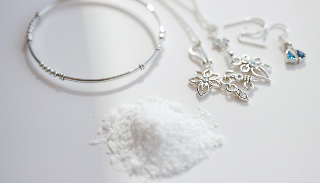clean silver jewelry with baking soda