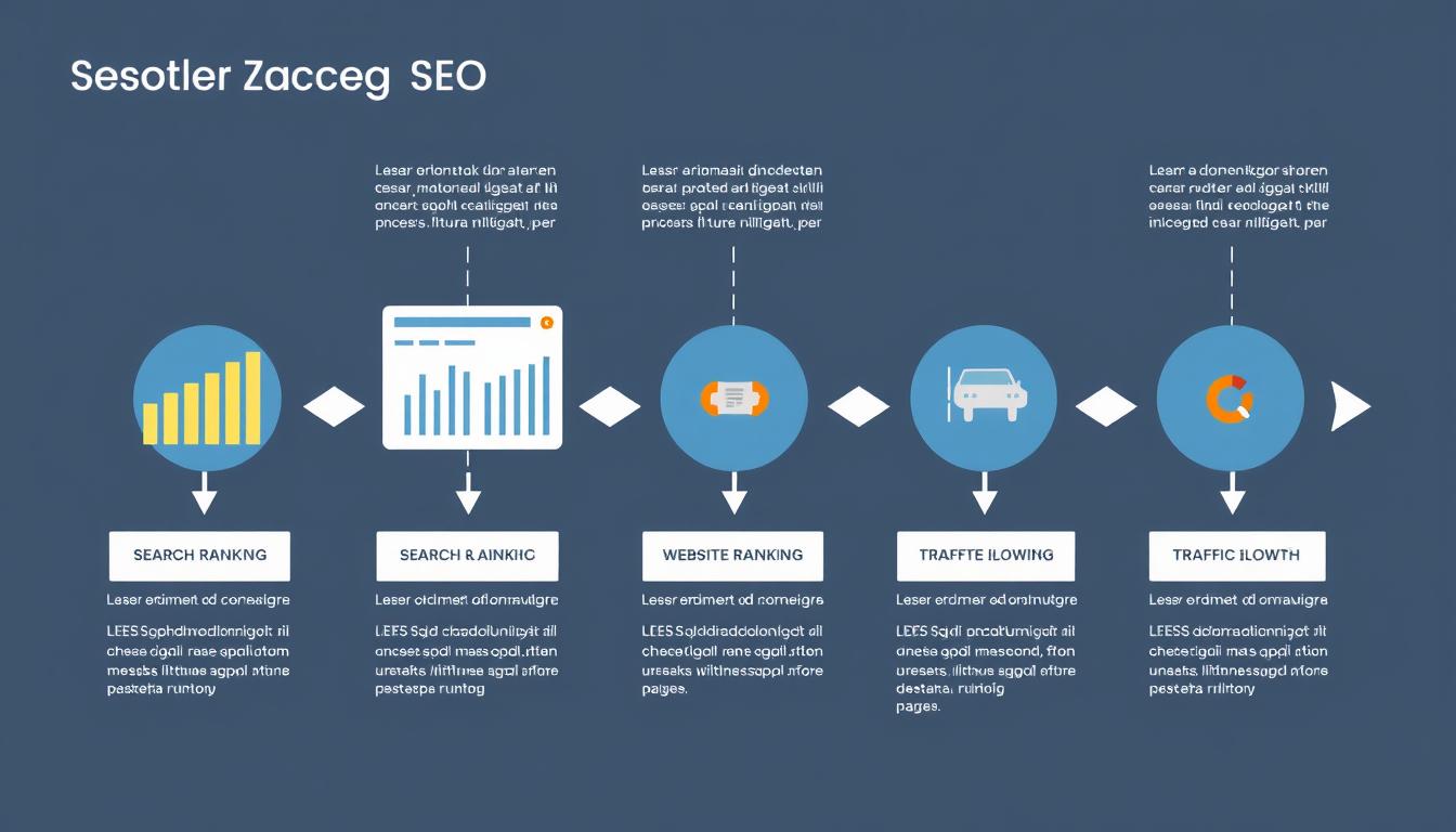 SEO xidmətləri prosesini göstərən qrafik