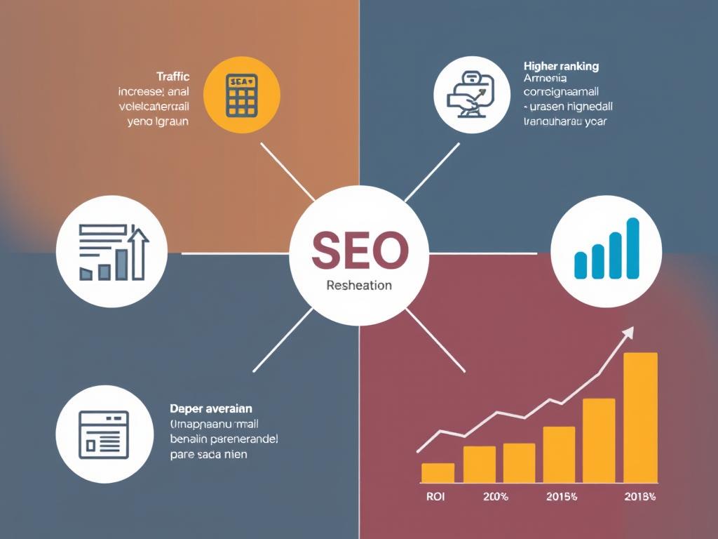 SEO ծառայություններ առավելությունների գրաֆիկական պատկեր