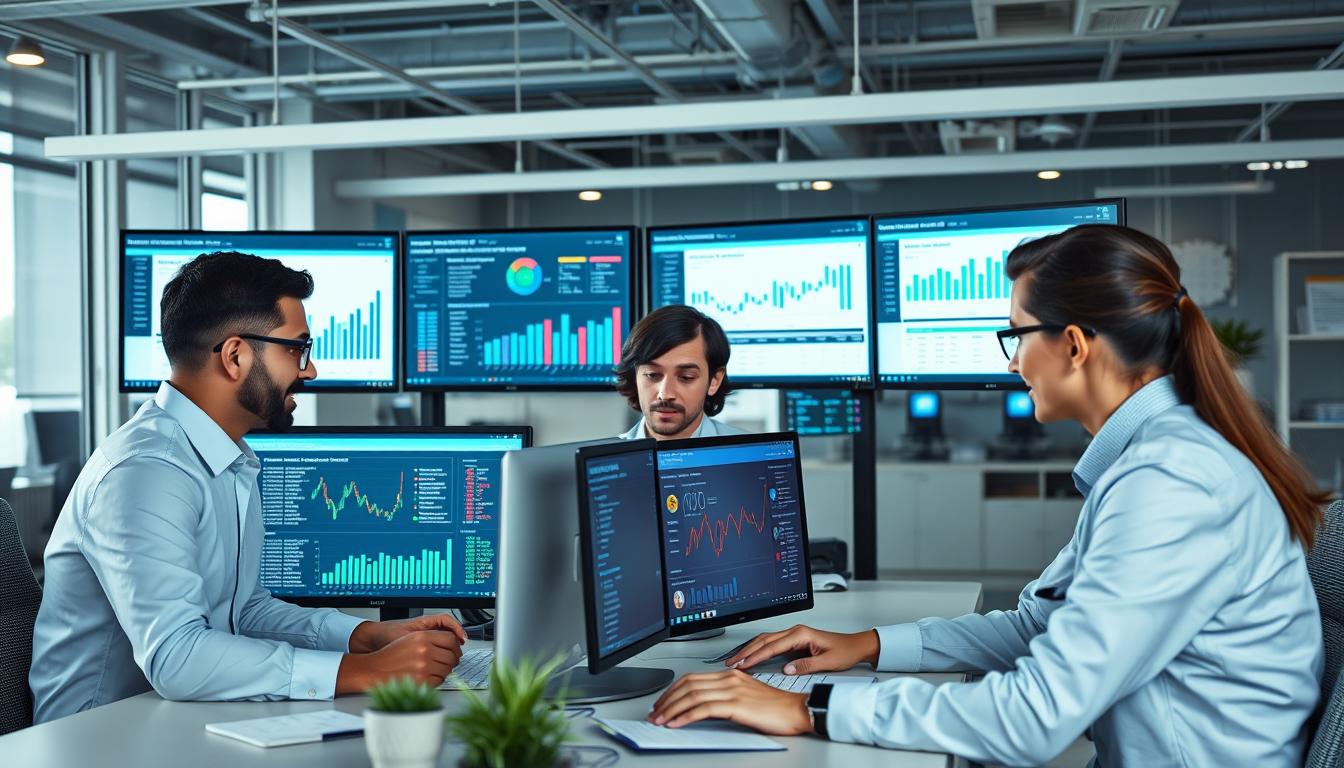 SEO services team analyzing website performance and implementing optimization strategies