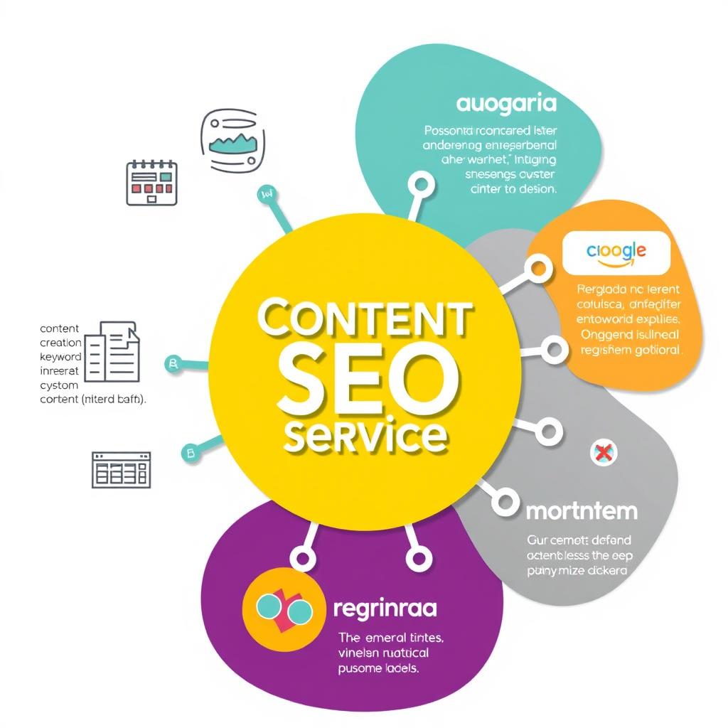 Kontent SEO xidmətini təsvir edən illüstrasiya