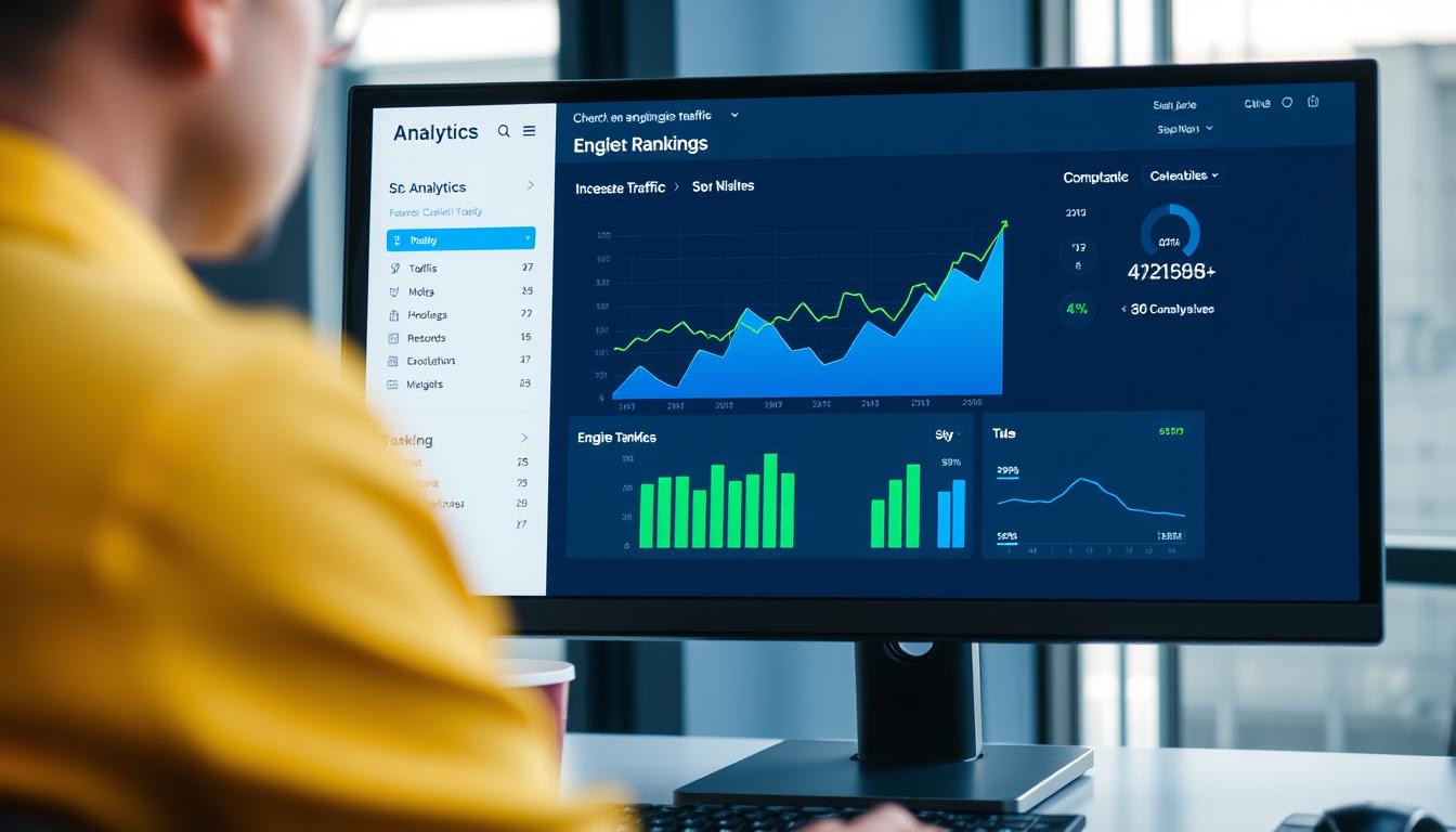 SEO services benefits showing increased website traffic and improved rankings