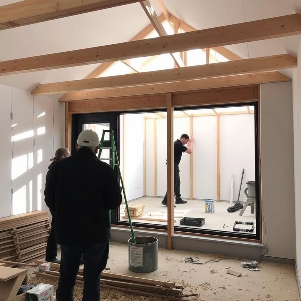Construction of home extension by Oxford builders