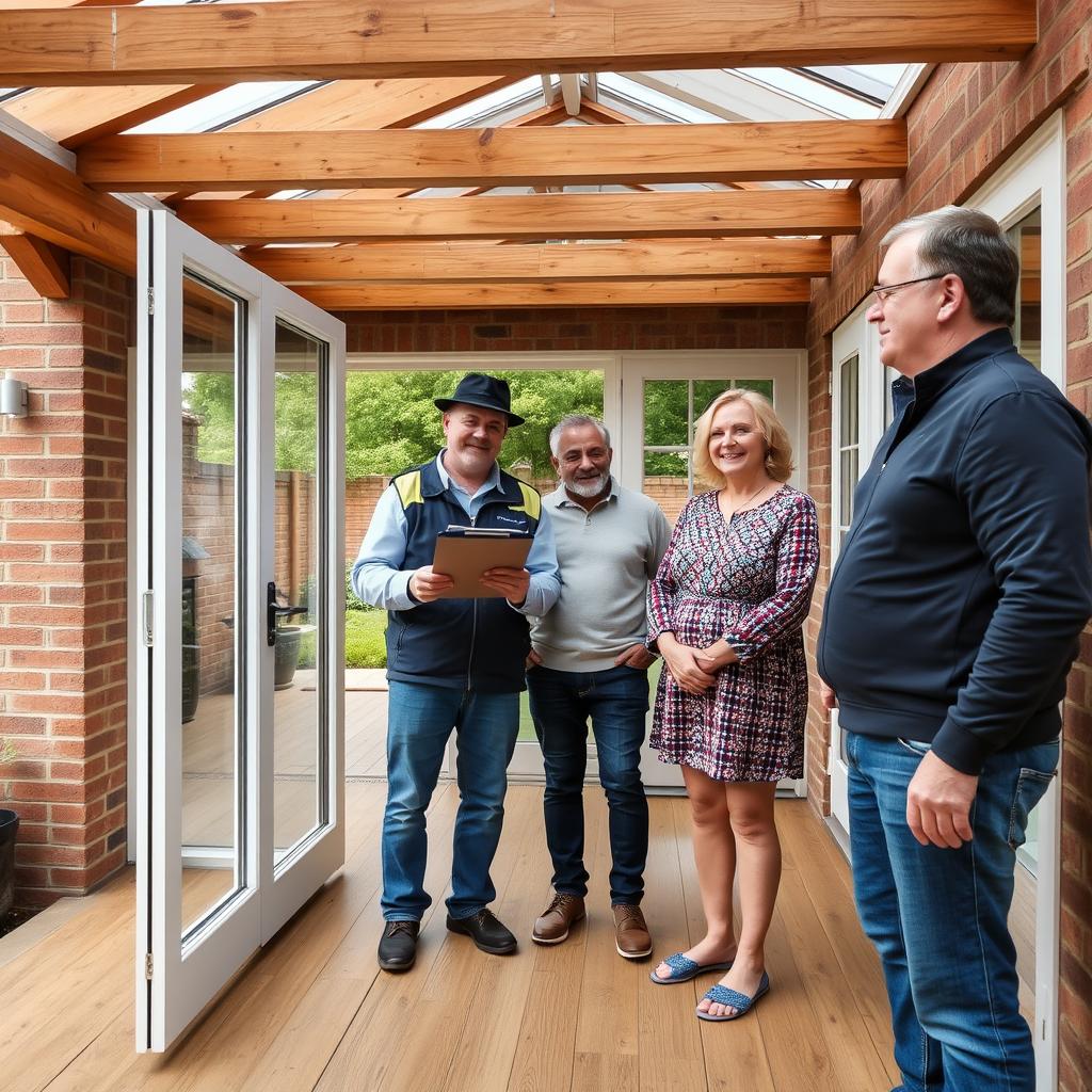 Final inspection of completed extension in Oxford