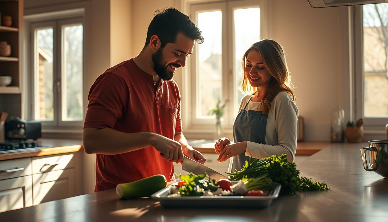 Gemeinsames Kochen in der Partnerschaft