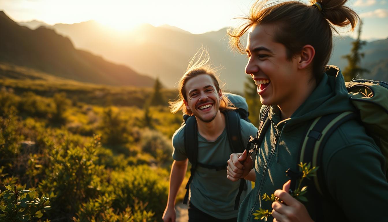 Gemeinsamer Sport und Outdoor-Abenteuer