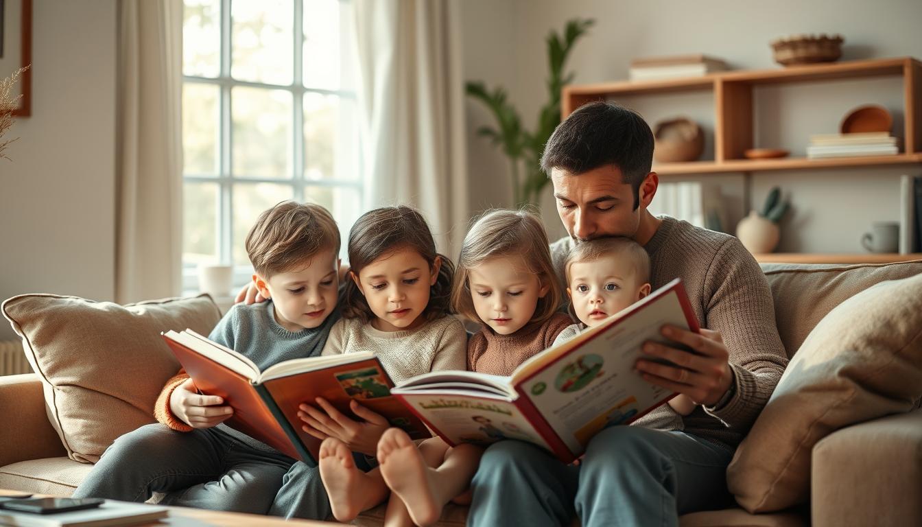 Eltern und Kinder beim Lesen