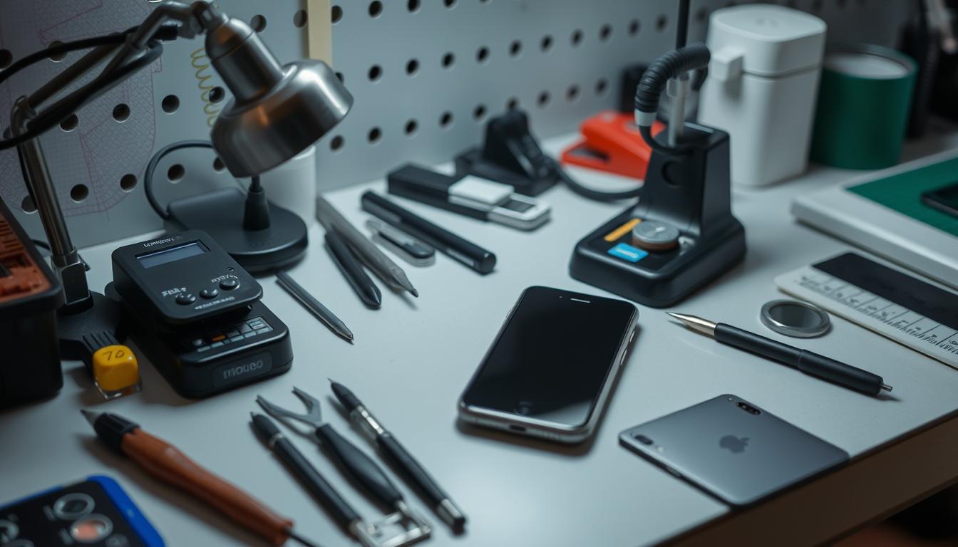 Curso Completo Manutenção e Conserto de Celular Versão 5.0 - visão geral do curso com ferramentas e equipamentos