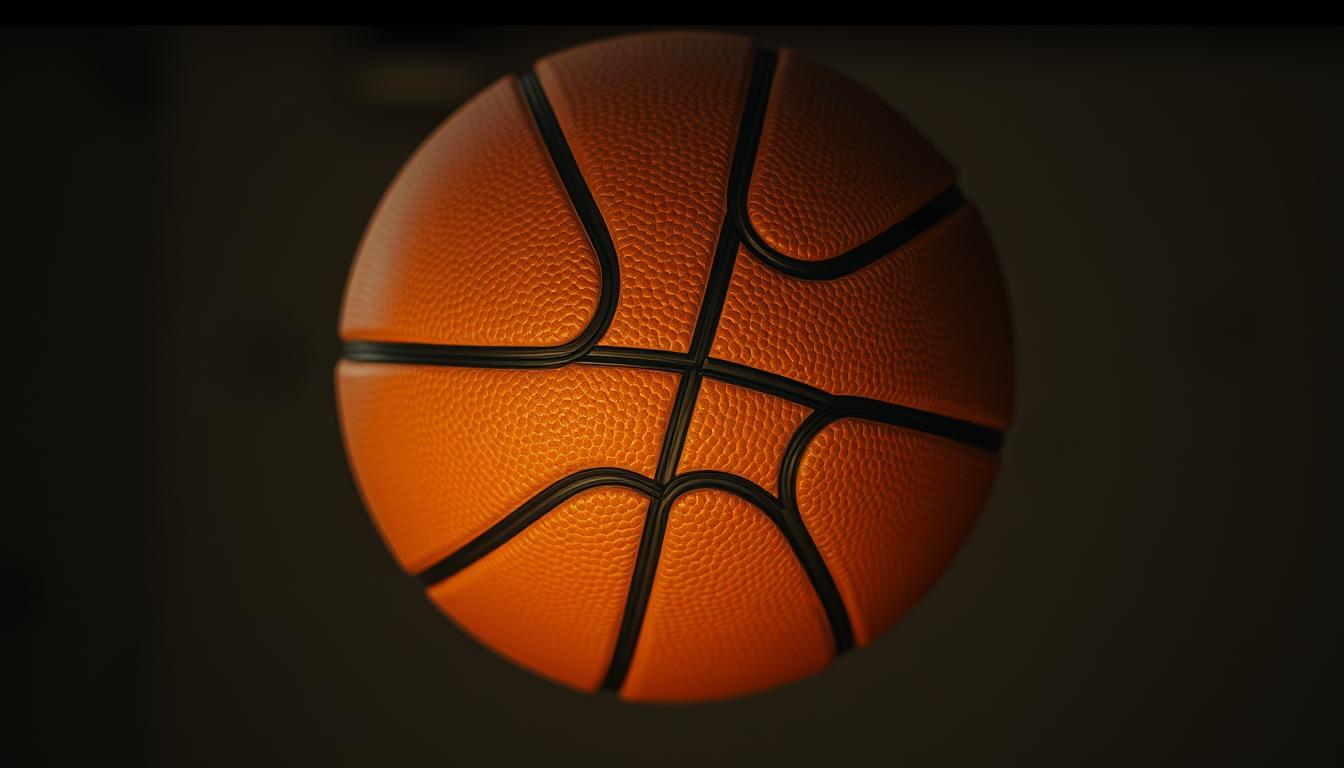 An intimate close-up of a basketball in mid-air, frozen in time, revealing the intricate patterns and textures of its surface. Warm, soft lighting casts subtle shadows, highlighting the ball's tactile qualities. The background is blurred, placing the viewer's focus solely on the object and its subtle insights. The composition is carefully balanced, drawing the eye to the ball's center, inviting the viewer to contemplate the game's nuances and the wisdom held within.