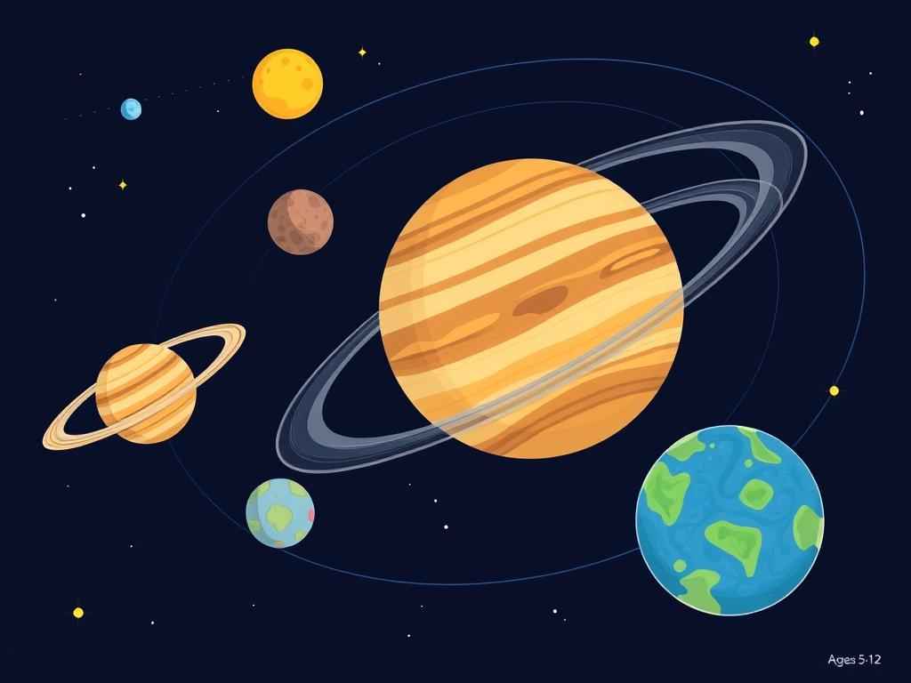 Artist's impression of various exoplanets orbiting different types of stars while Exploring Our Solar System and Beyond