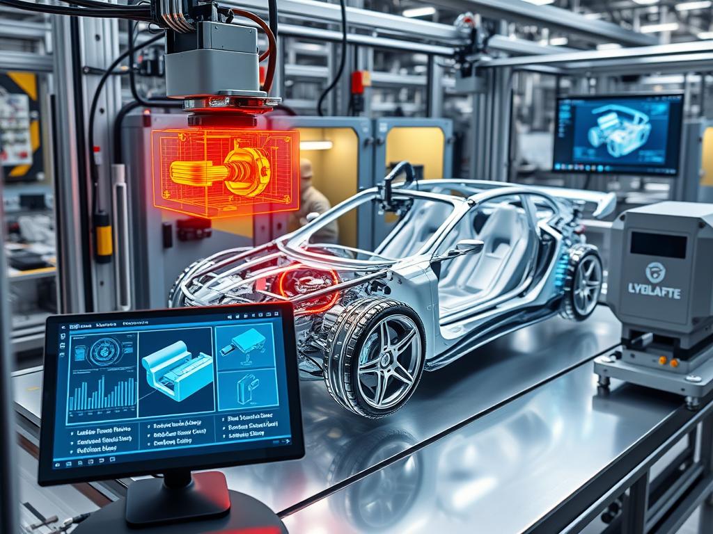 Lightweight automotive components being manufactured using smart manufacturing software