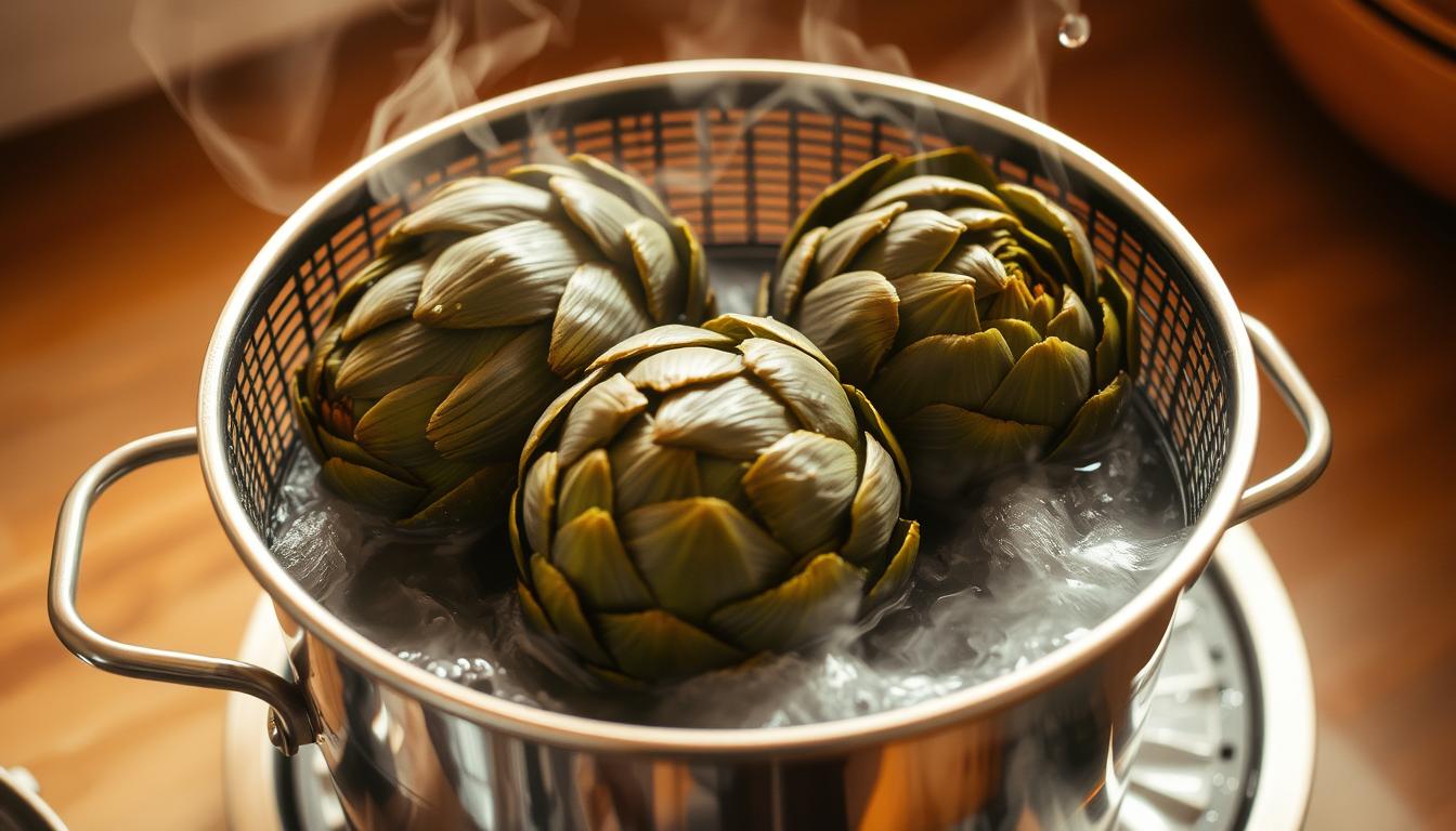 artichoke steaming time