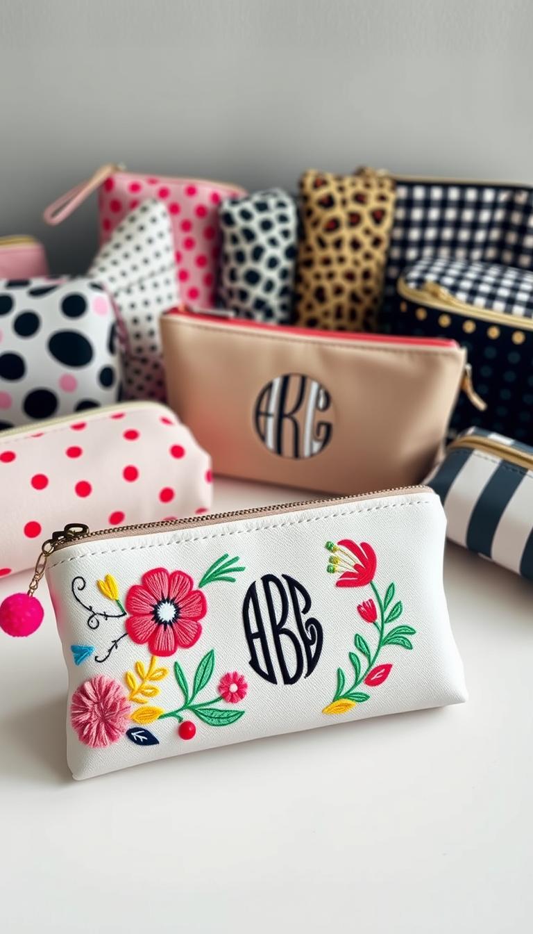 20 Cute DIY Pencil Case Designs You'll Love A whimsical collection of personalized pencil cases in various shapes, patterns, and textures. In the foreground, a vibrant floral design with intricate embroidery and colorful pom-poms adorns a zippered pouch. In the middle ground, a sleek, minimalist case in a muted pastel shade features a hand-painted monogram. The background showcases an array of personalized pencil cases, each with its own unique character - a cheeky polka-dot pattern, a playful animal print, and a classic gingham design. The lighting is soft and diffused, creating a warm, inviting atmosphere that encourages creativity and self-expression. The camera angle captures the cases from a slightly elevated perspective, highlighting their diverse textures and designs.