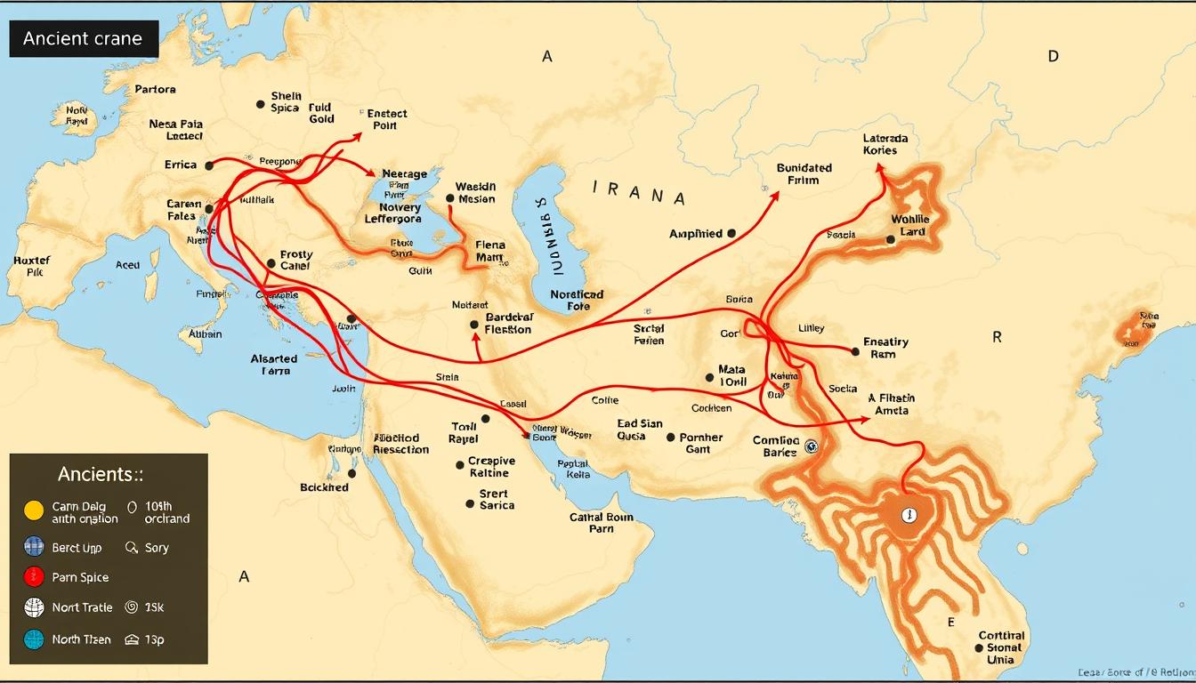 Ancient trade routes showing the economic impact of imperial conflicts