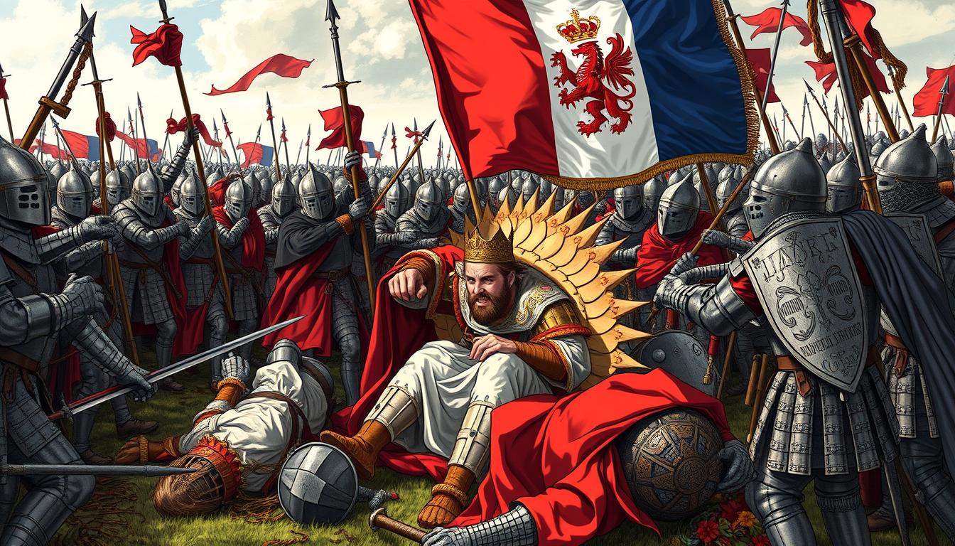 The capture of King John II of France at the Battle of Poitiers