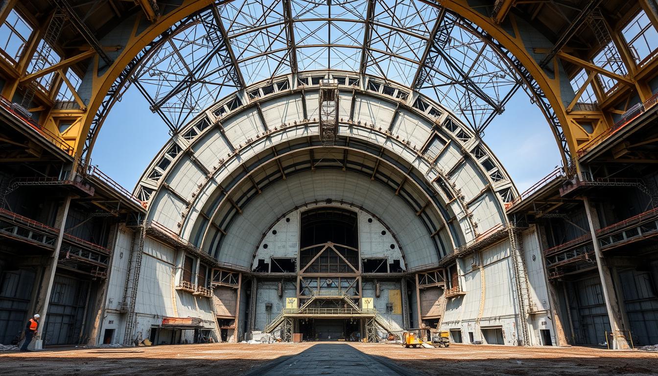 The New Safe Confinement structure covering the damaged Reactor 4 at Chernobyl